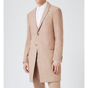 Topman Pink Wool Blend Frock Coat